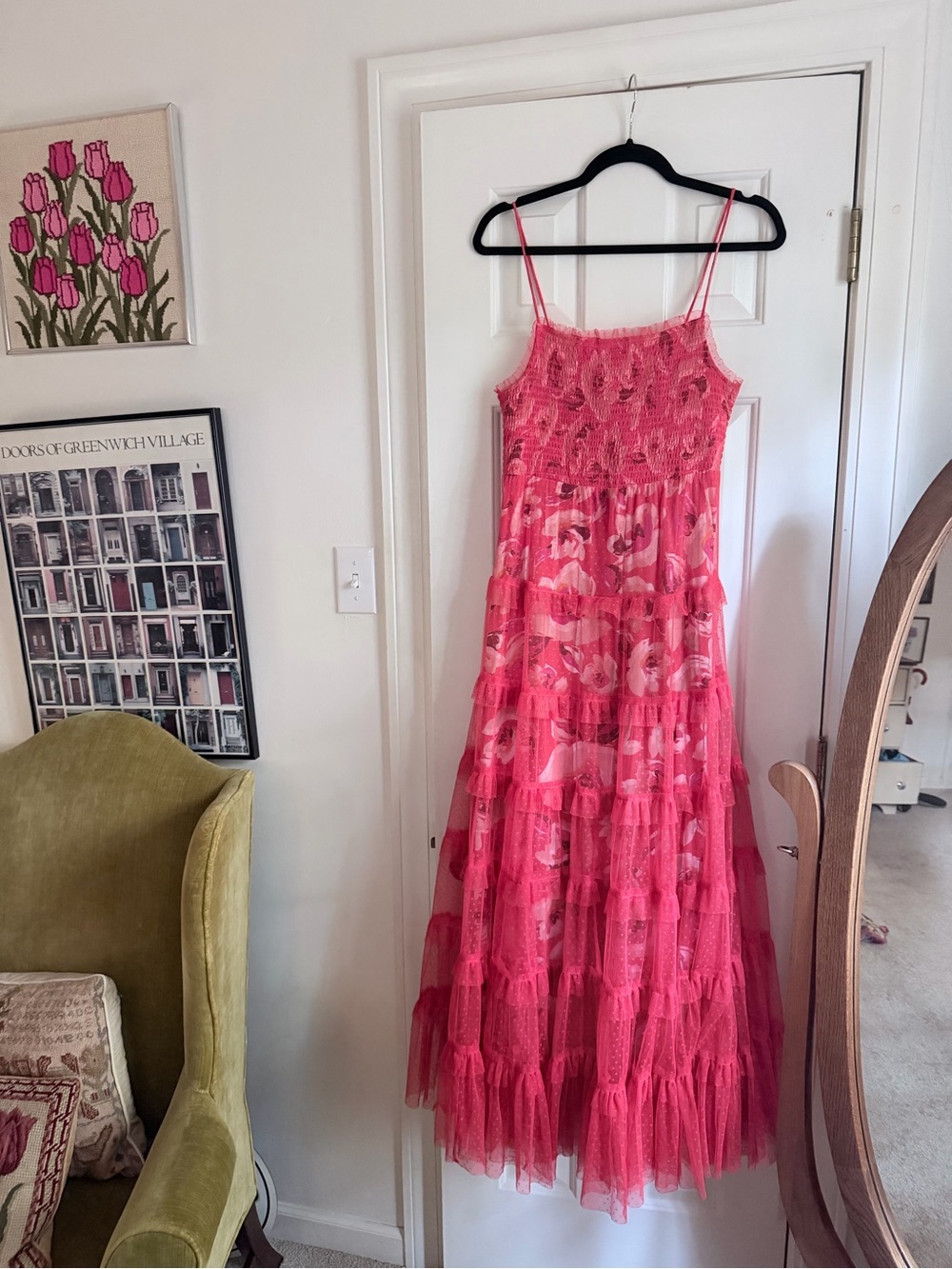 Anthropologie Tiered Tulle Maxi Dress